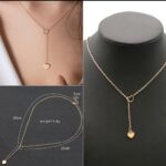 Gold Heart Drop Necklace for Women