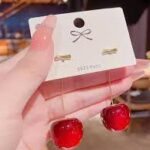 Cute Cherry Drop Earrings for Women